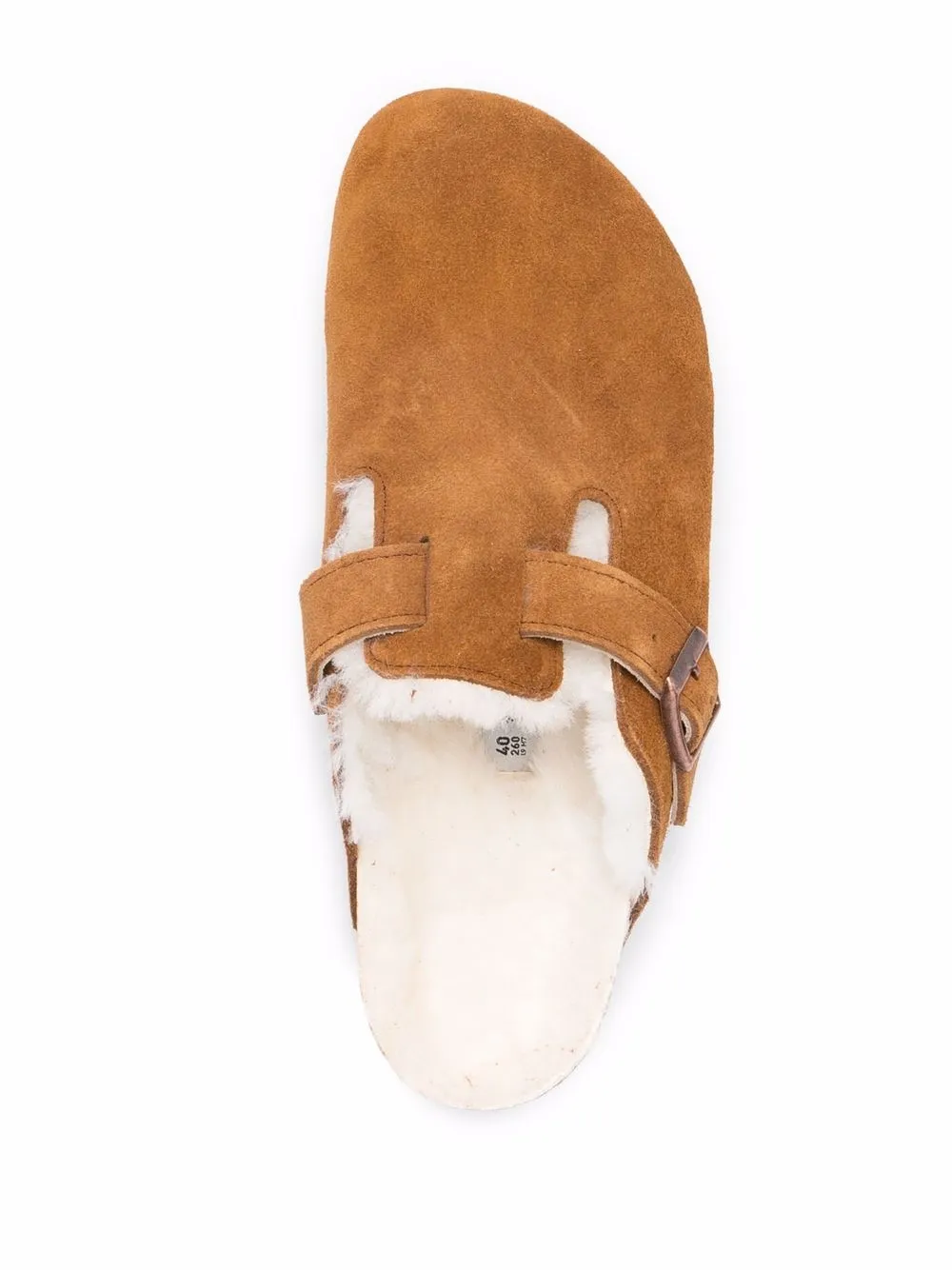 Birkenstock Boston bontslippers Bruin