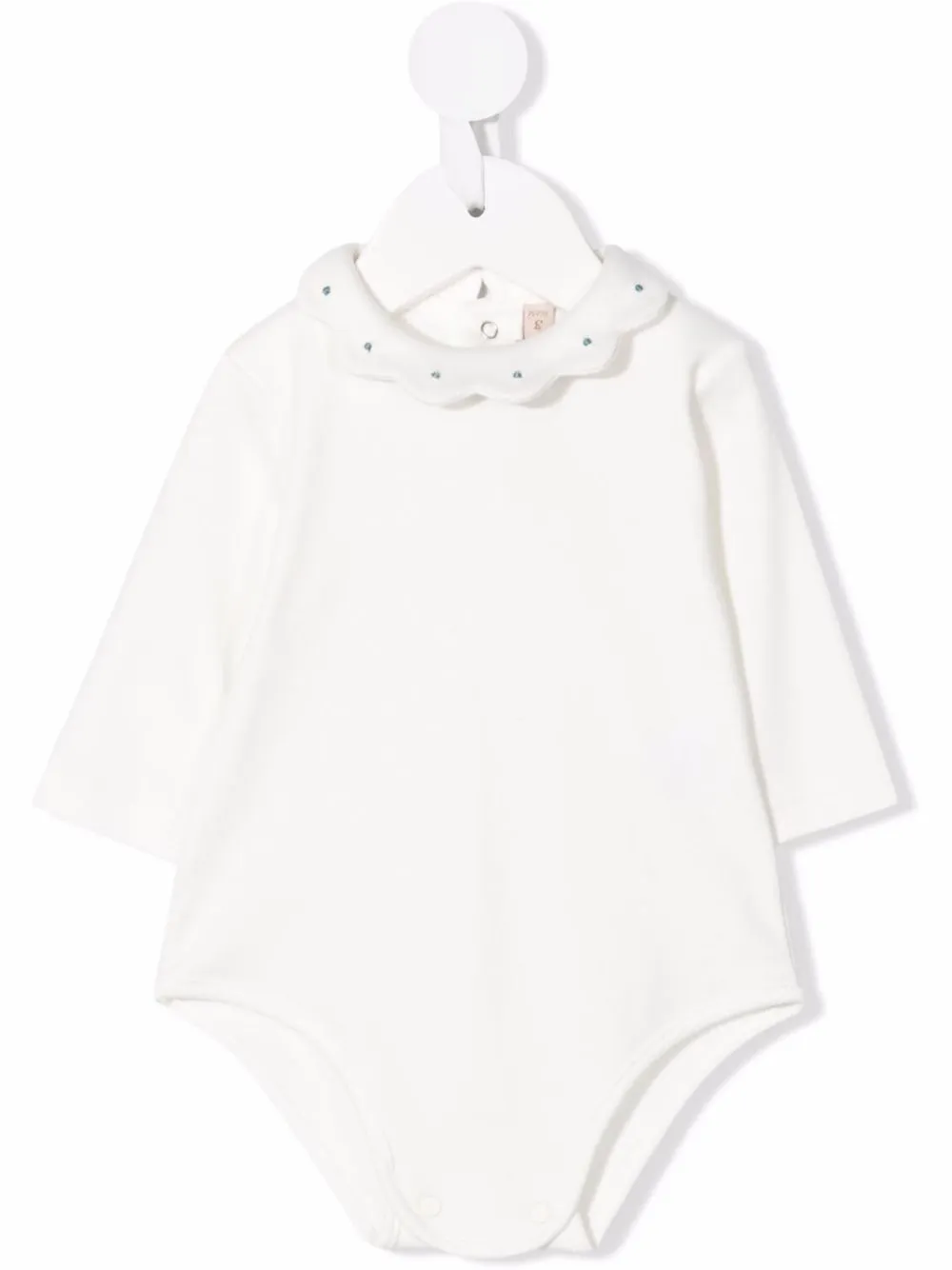 

La Stupenderia body con cuello festoneado - Blanco