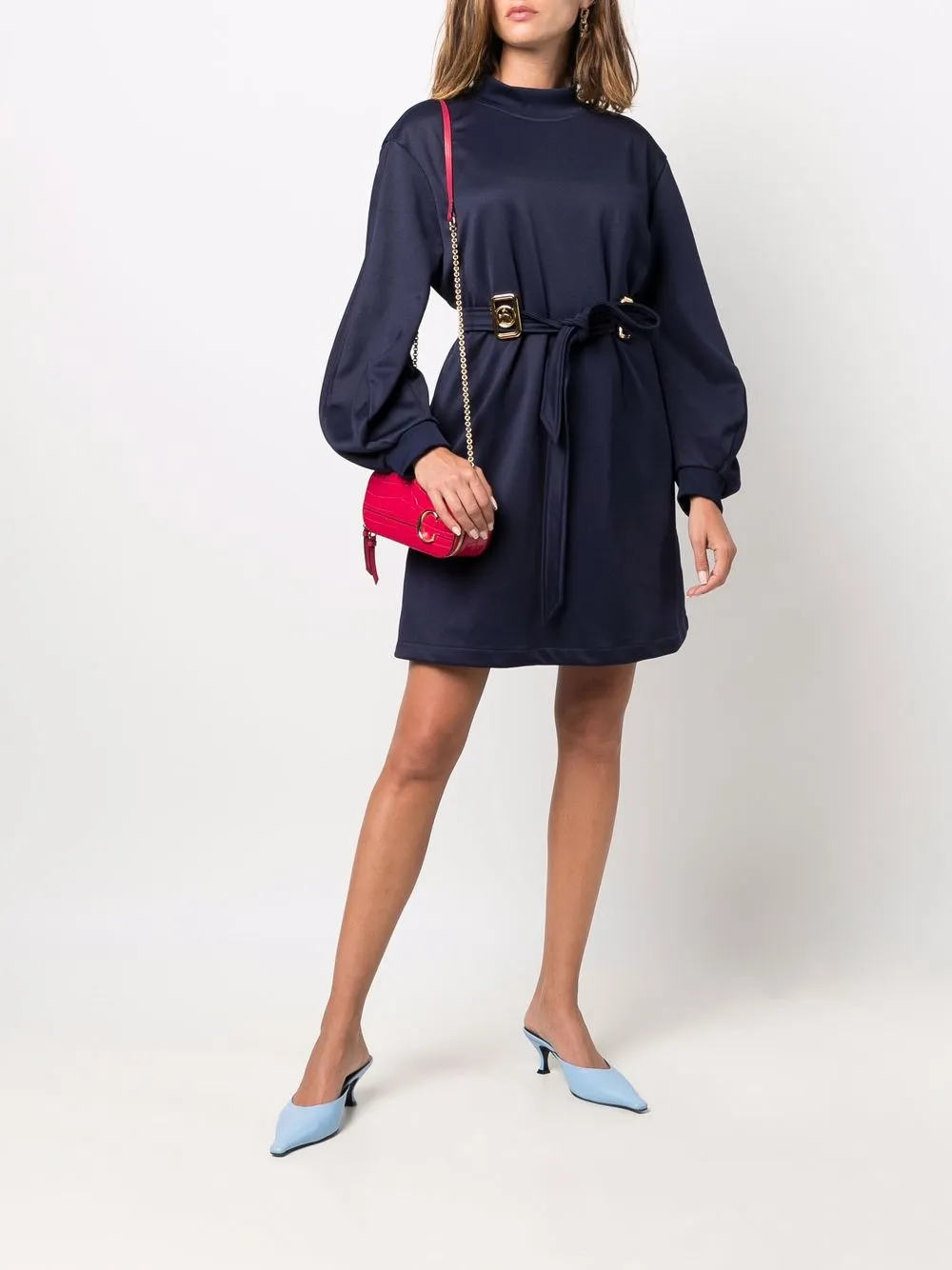 фото Lanvin платье с объемными рукавами и поясом