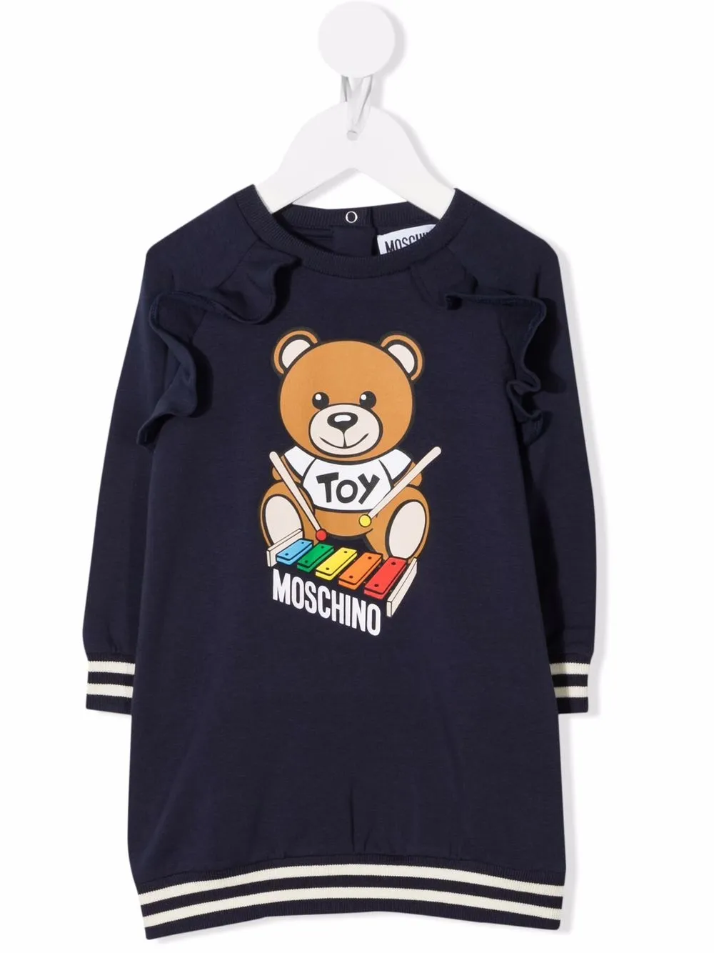 фото Moschino kids платье xylophone teddy с оборками