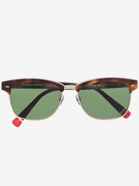 Orlebar Brown tortoiseshell rectangle frame sunglasses