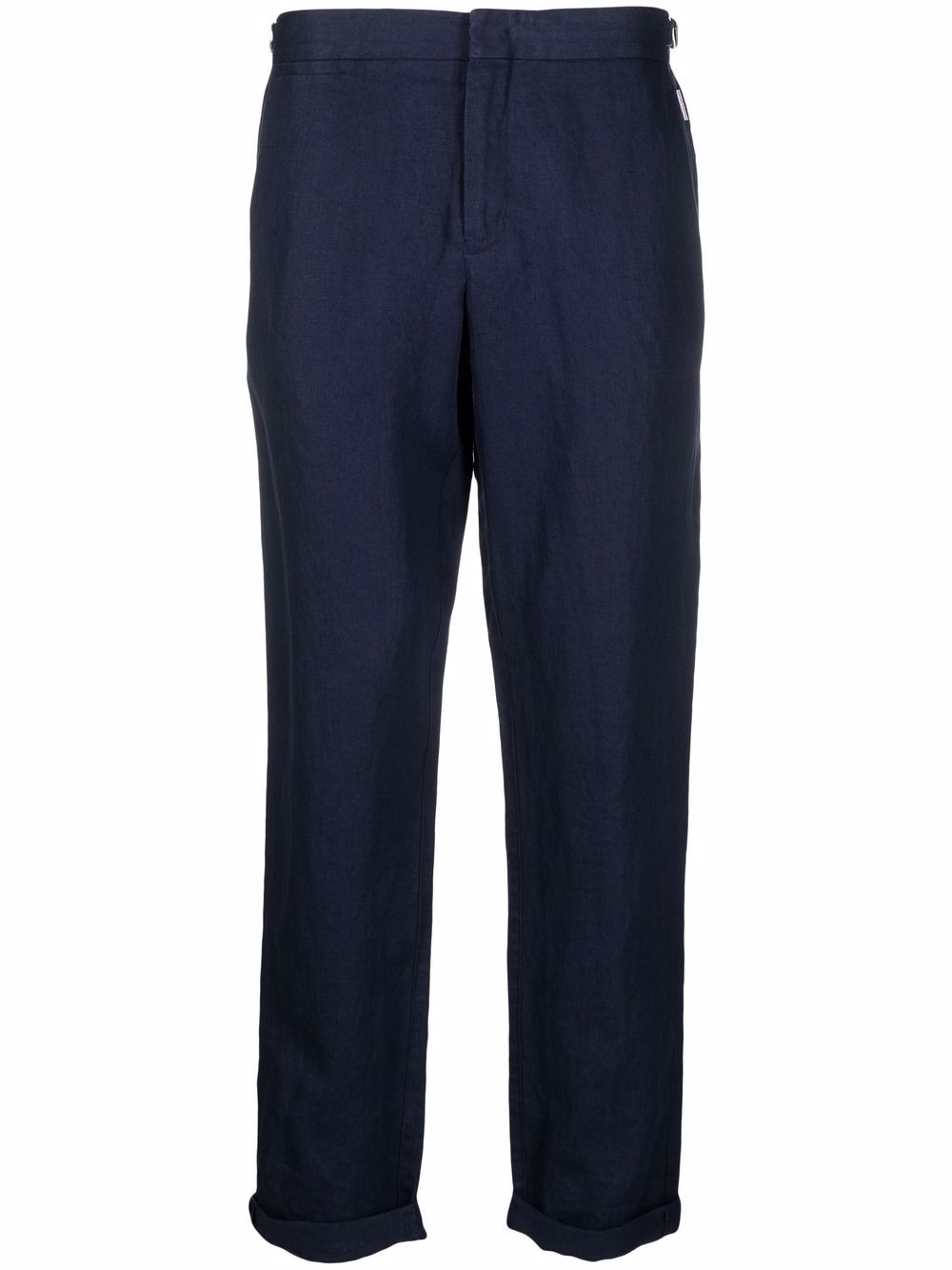 orlebar brown pantalon de costume griffon en lin - bleu
