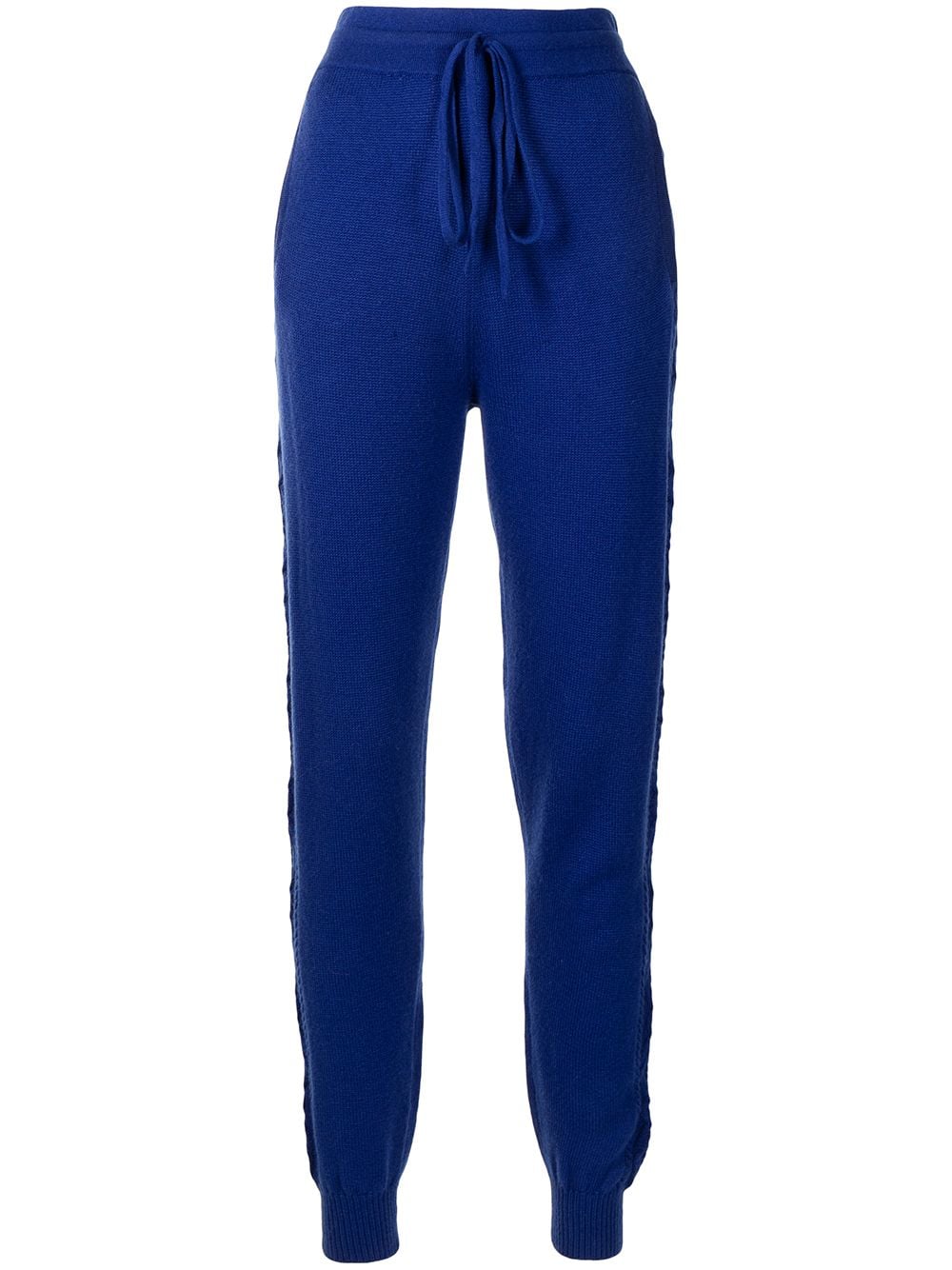 high-waisted knitted track pants