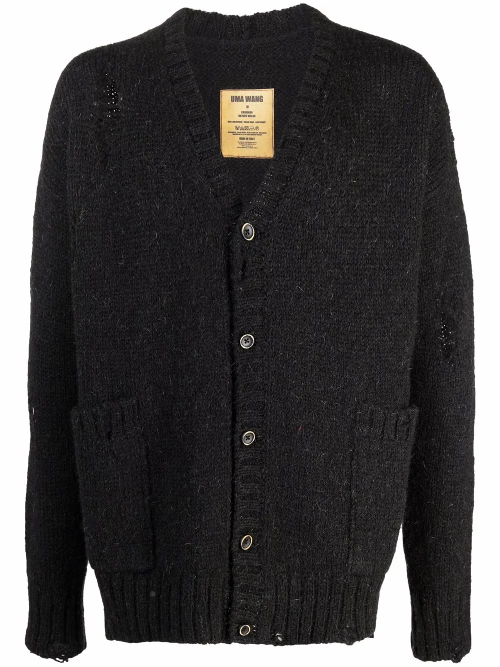 

Uma Wang V-neck wool cardigan - Black