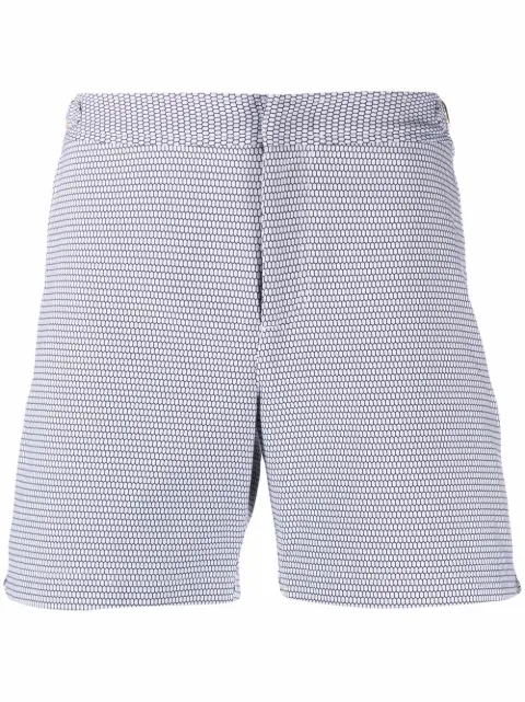 Orlebar Brown jacquard pattern swim shorts