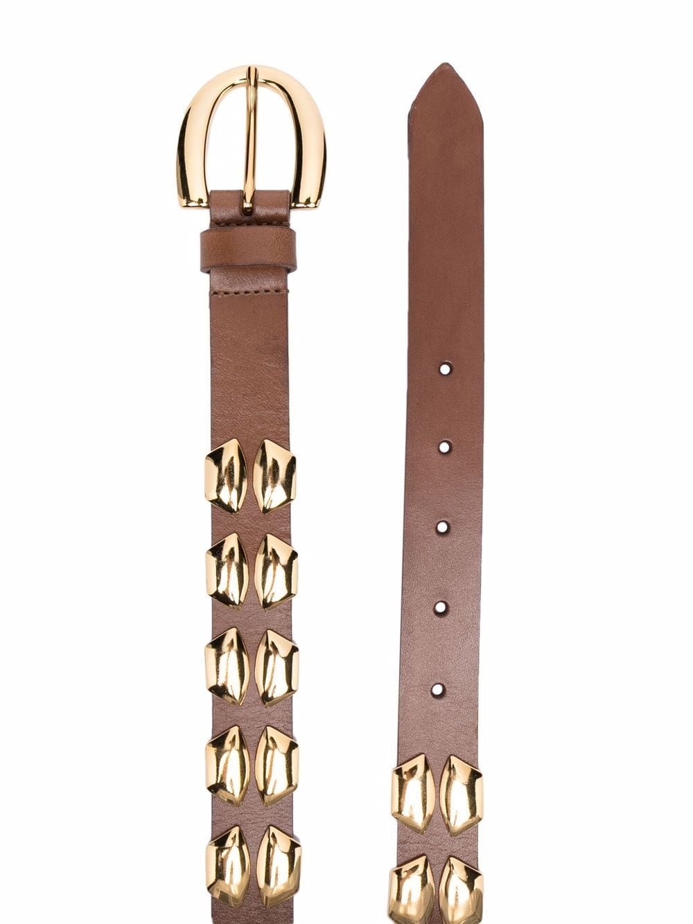 Shop Alberta Ferretti Stud-embellished Belt In Brown