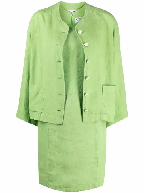 Ensemble robe-veste en lin (années 1990) - CHANEL Pre-Owned - Modalova