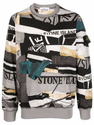 stone island patchwork jumper