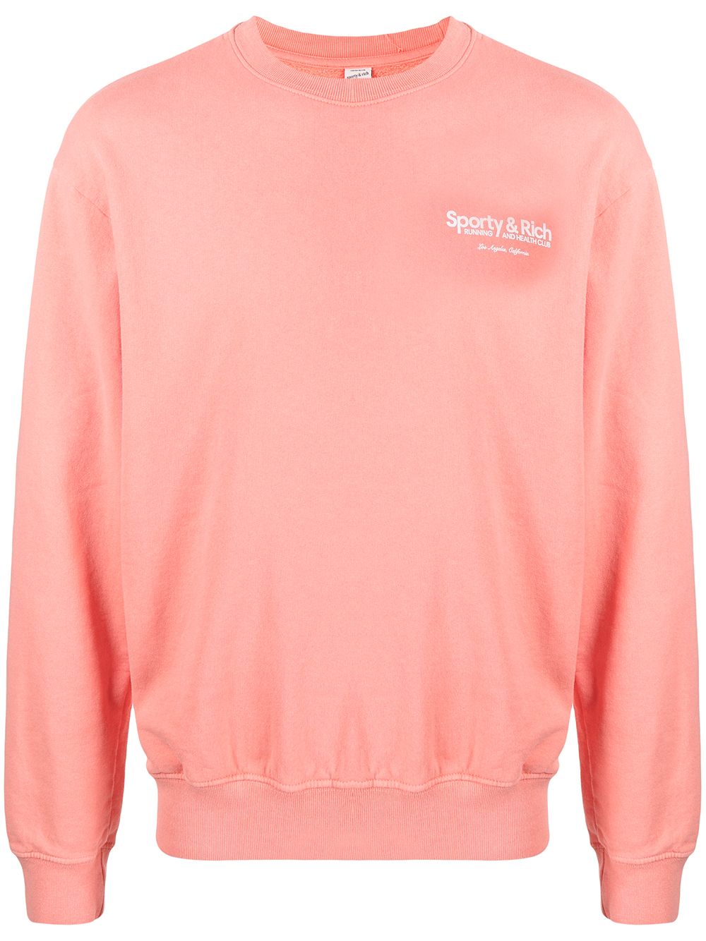 фото Sporty & rich club logo-print crew-neck sweatshirt