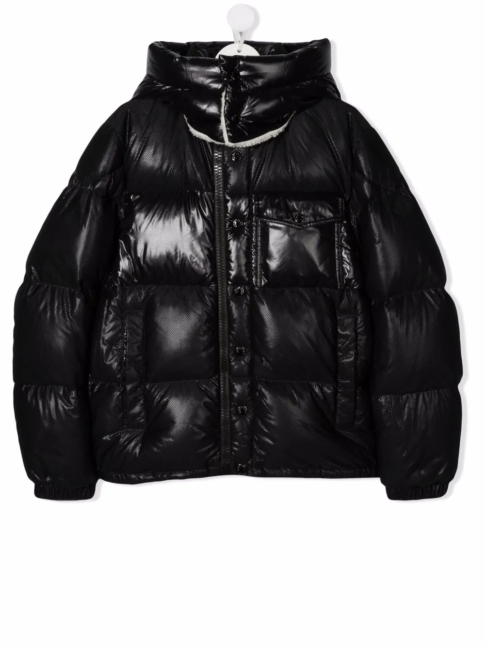 Image 1 of Moncler Enfant high-shine logo-print puffer jacket