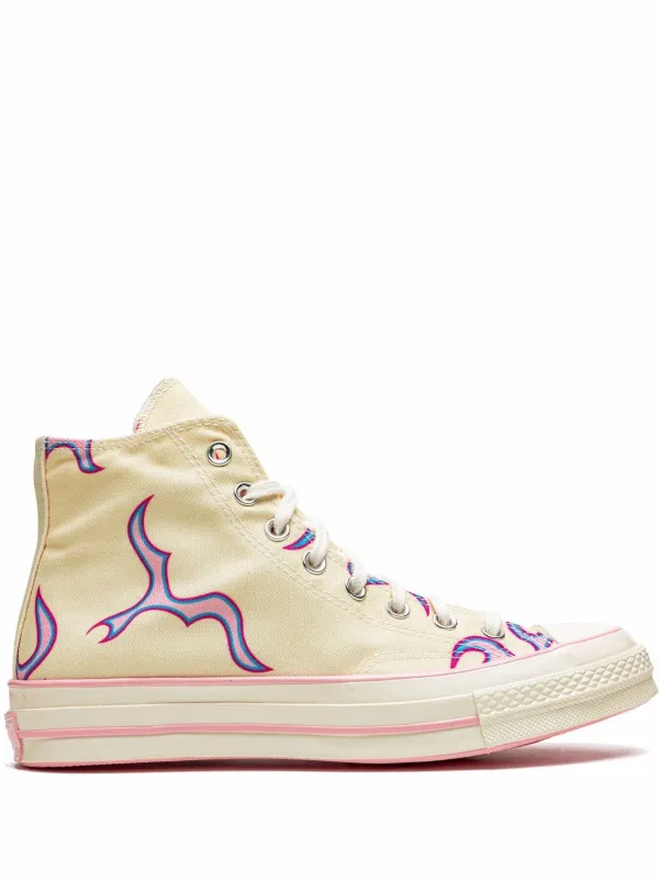 Tøm skraldespanden kom over elegant Converse x Golf Le Fleur Chuck 70 Hi "Pink Flames" Sneakers - Farfetch