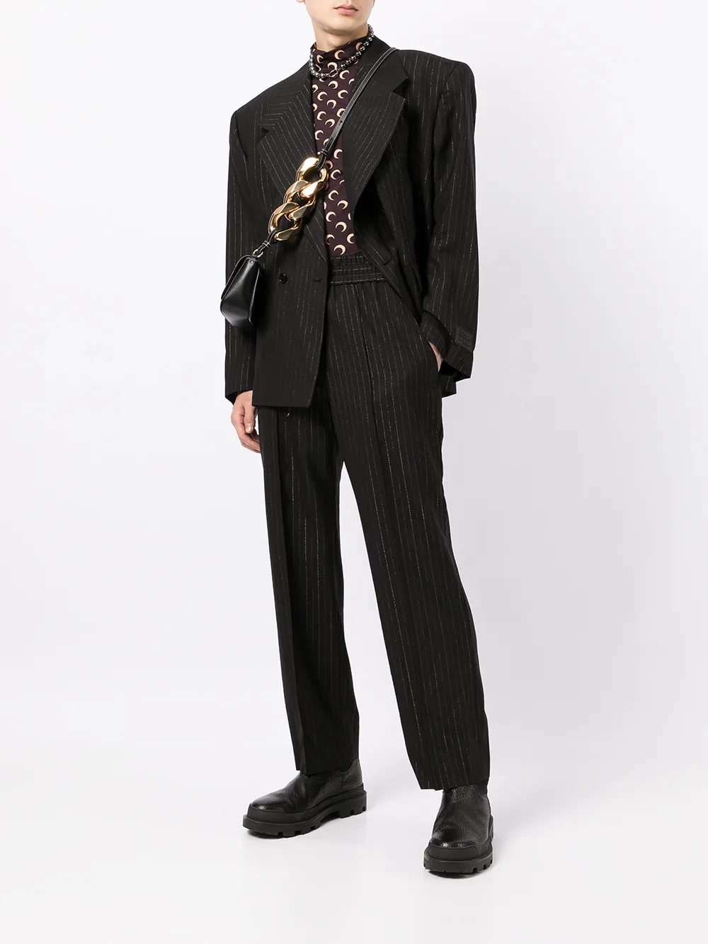 Gcds Gestreepte blazer - Zwart