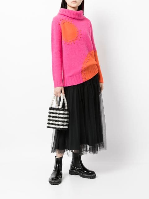 colour-block knitted jumper