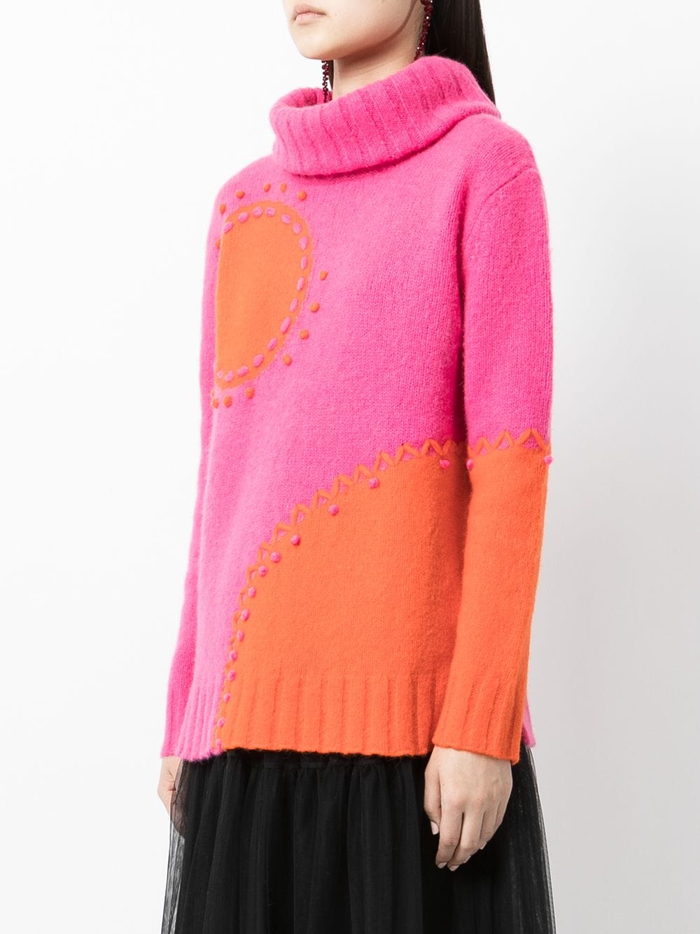 Shop Onefifteen Colour-block Knitted Jumper In Rosa