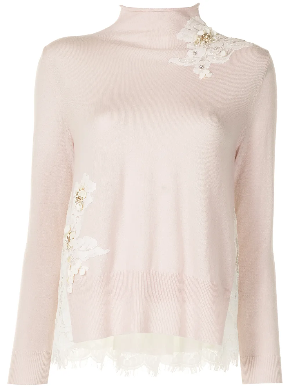 

Onefifteen floral-appliqué knitted jumper - White