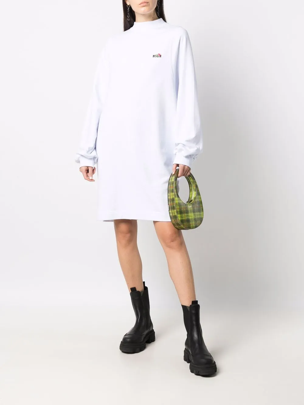MSGM Sweaterjurk met logoprint - Wit