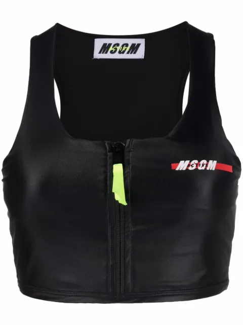 MSGM chest logo-print sports bra