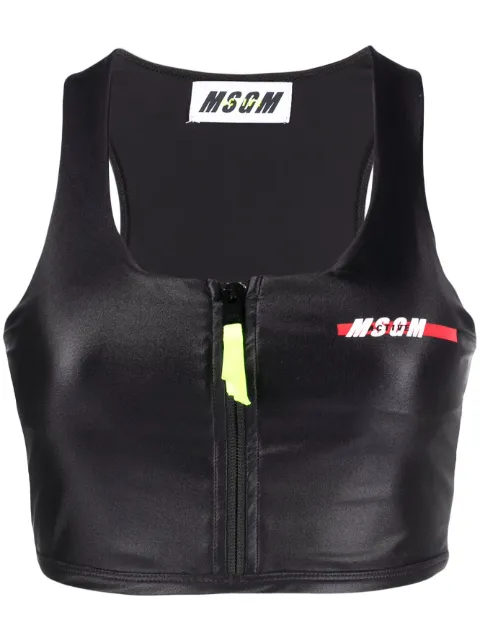 MSGM chest logo-print sports bra