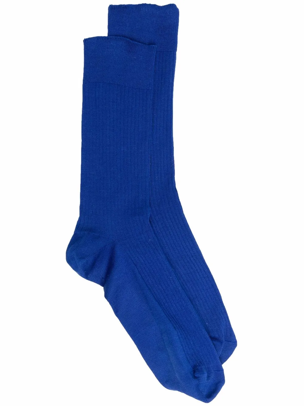 Mackintosh Pembroke Ribbed Socks In Blue