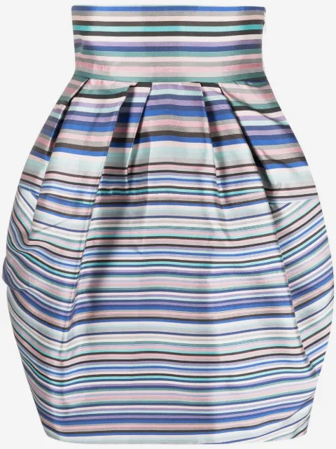 Christian Dior Pre-Owned 2010s striped high-waisted silk skirt