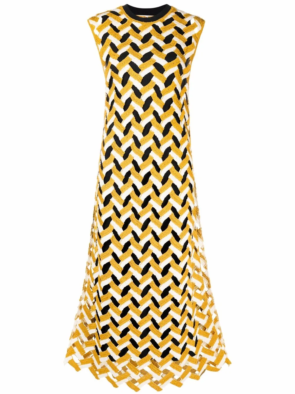Click to view more detailed imagery on our partner's website Jil Sander Woven Colour-block Maxi Dress In Nude