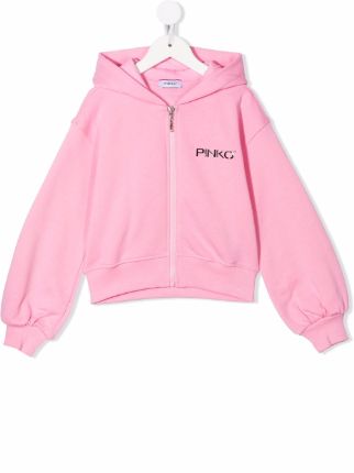 Pinko Kids logo-print Cotton Hoodie - Farfetch