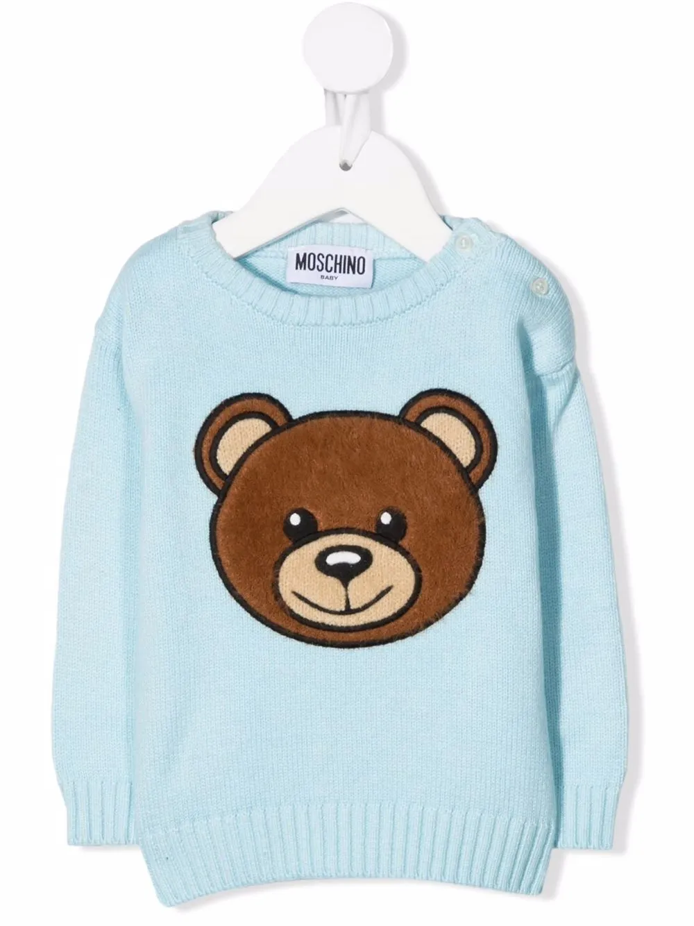 

Moschino Kids suéter con bordado Teddy Bear - Azul