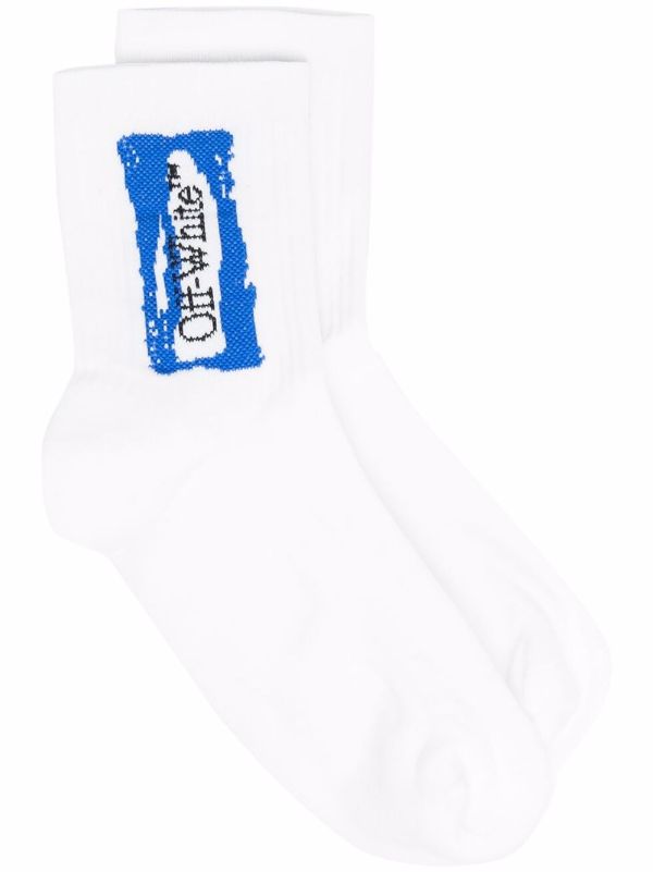 amerikansk dollar Addition Bitterhed Off-White intarsia-logo Ankle Socks - Farfetch