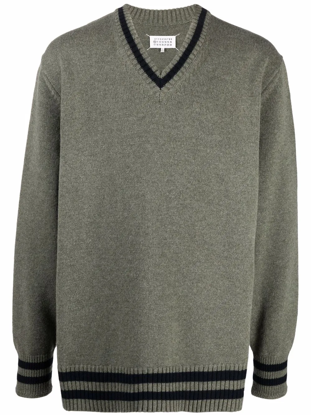 

Maison Margiela contrast-trim wool jumper - Green