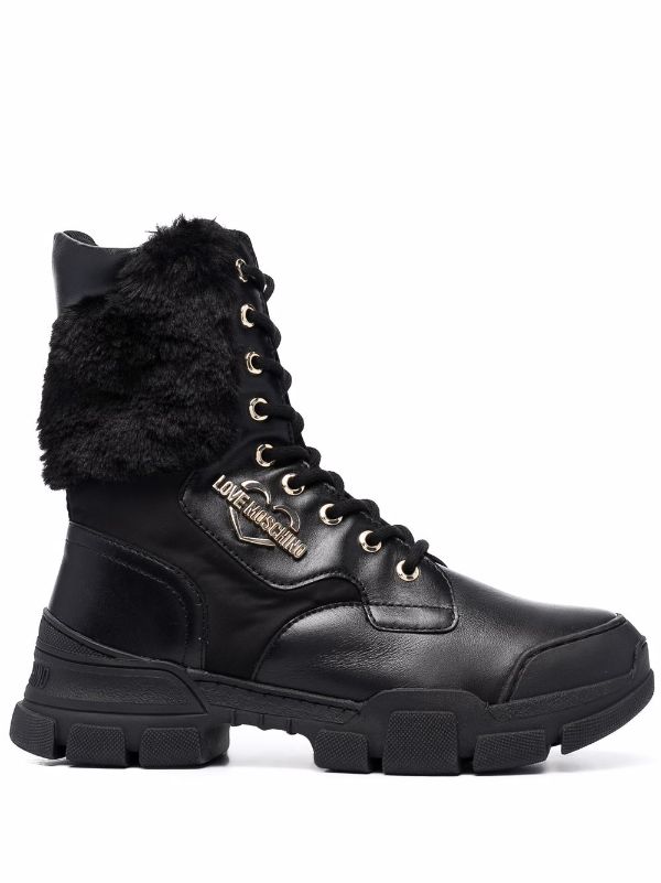 LOVE MOSCHINO Leather hiking boots