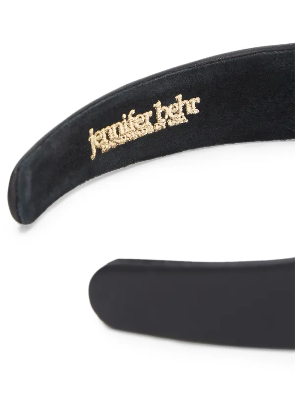 Jennifer Behr Cruz Leather Headband | Black | FARFETCH display picture 3