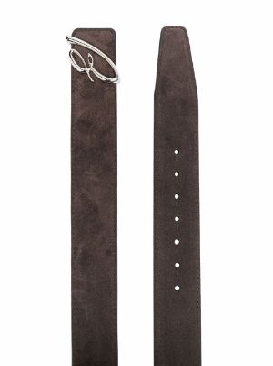 Dark brown suede belt  Brioni® IN Official Store