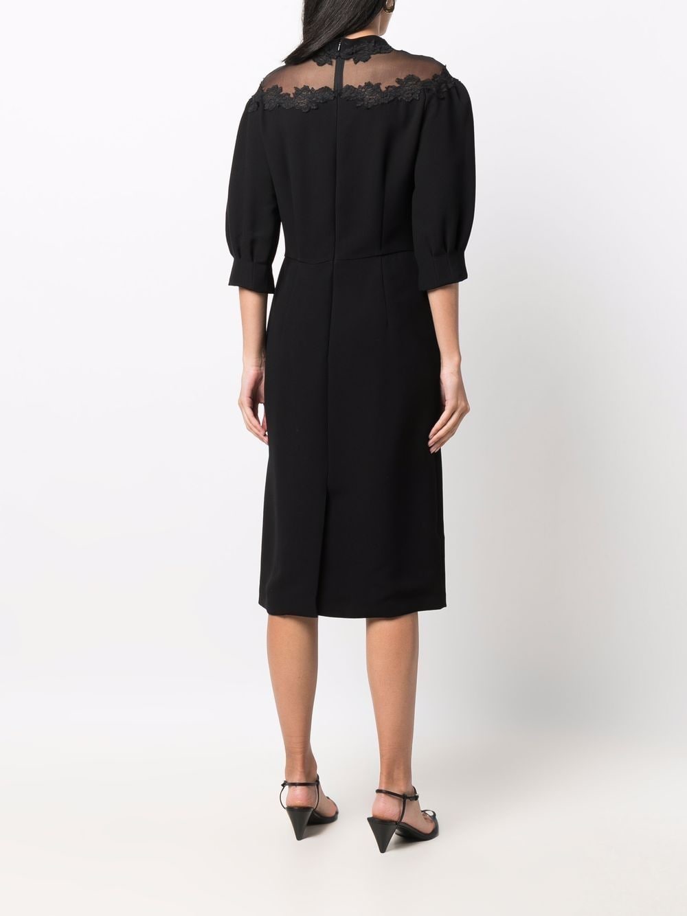 Prada puff-sleeve sheer-panelled Dress - Farfetch