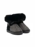 Monnalisa TEEN faux-fur trimmed ankle boots - Black