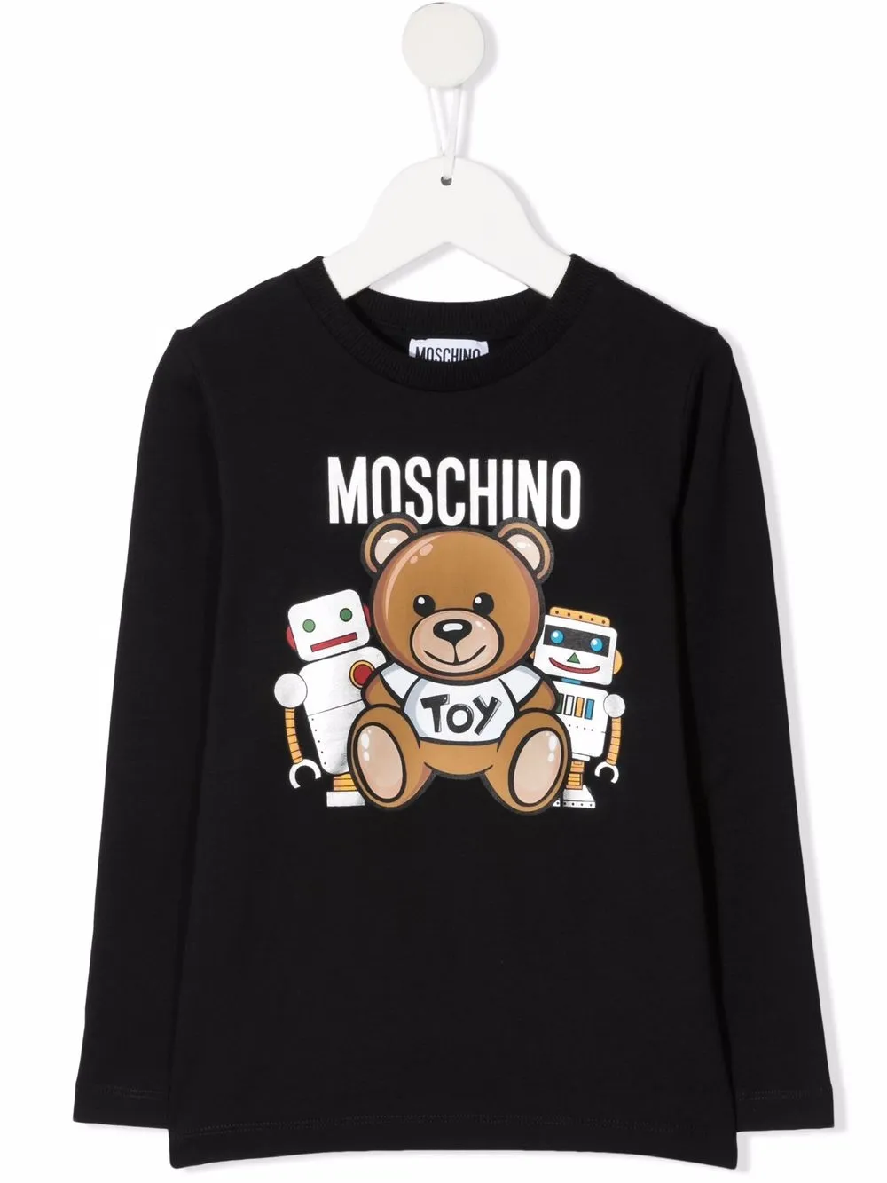 

Moschino Kids playera con logo estampado - Negro