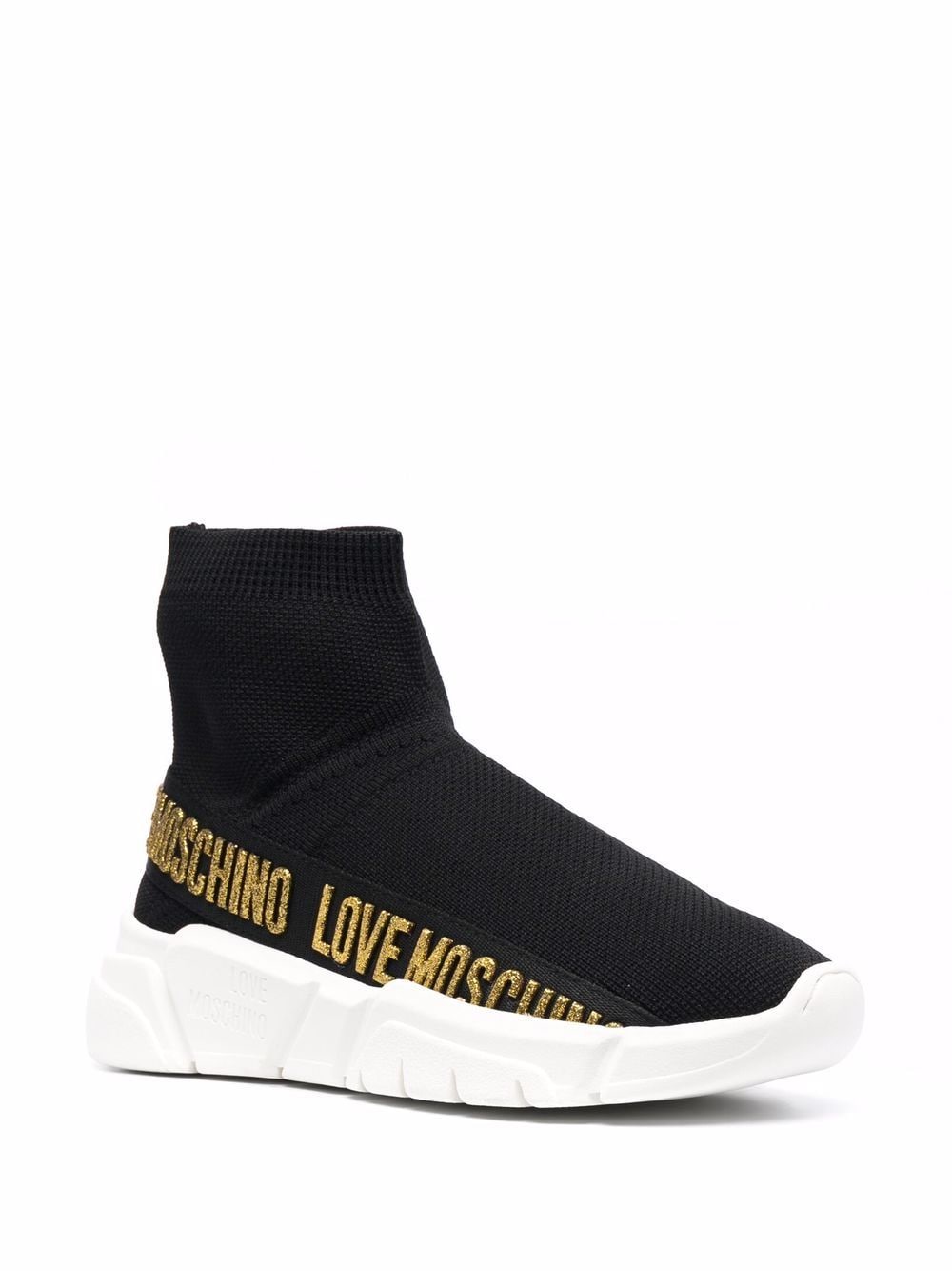 Love Moschino Debossed-logo Sock Sneakers In Schwarz | ModeSens