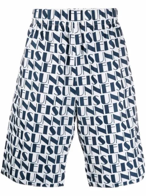 Sunnei bermudas reversibles con logo estampado 