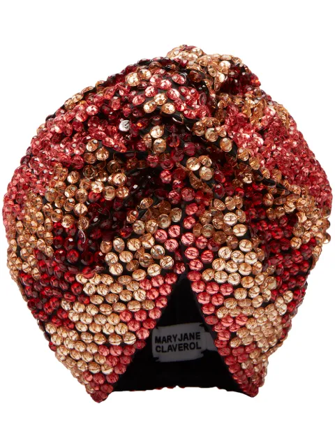 MaryJane Claverol Ginevra sequin-embellished headwrap cap