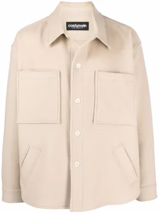 wool blend shirt jacket