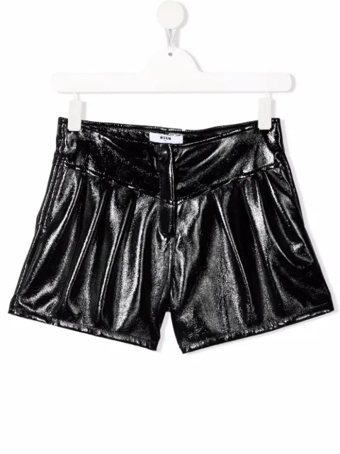 MSGM Kids shorts con acabado brillante