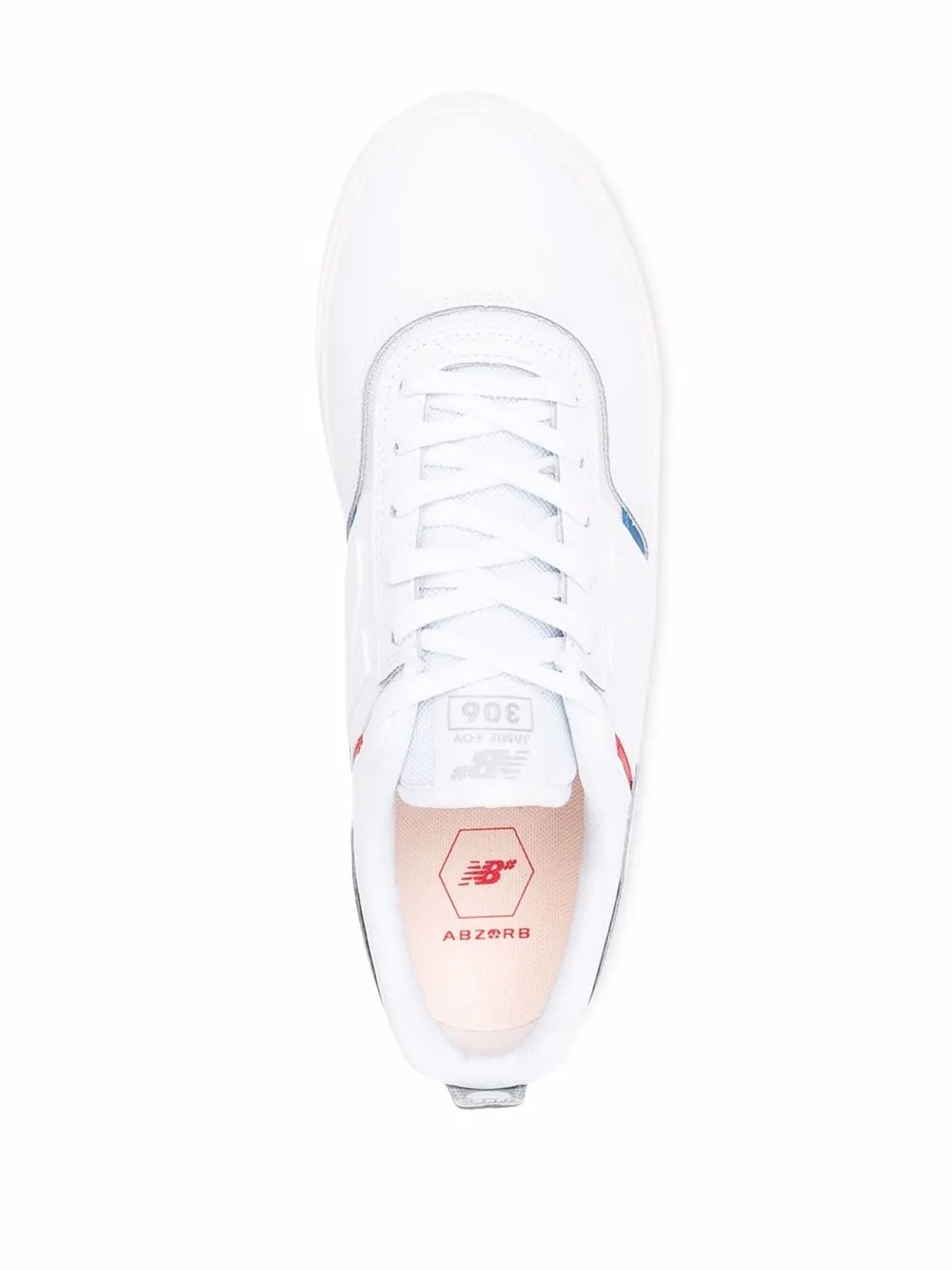 New Balance logo-patch panelled leather sneakers White