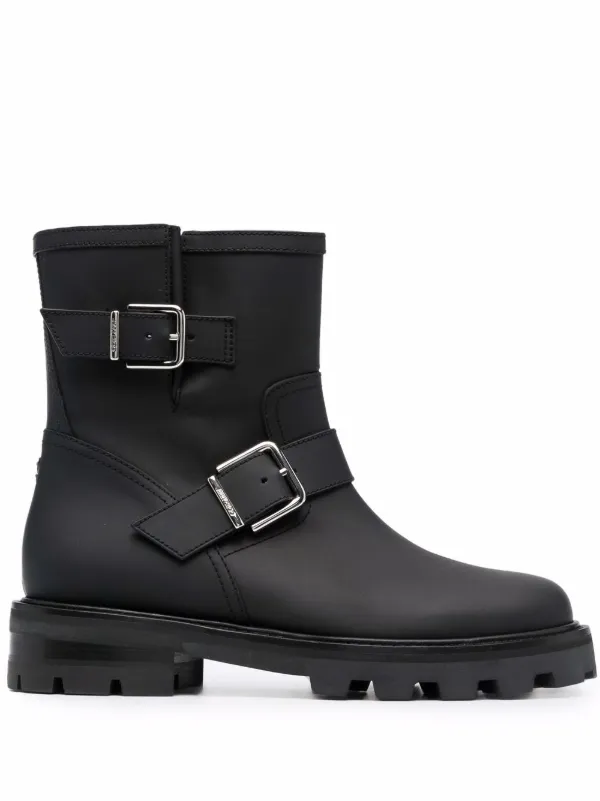 Jimmy Choo black Youth buckled ankle 