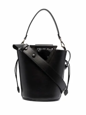 【関税&送料込】Roger Vivier Black Leather Bucket Bag Tres V Très Vivier Bucket Bag in leather Off White Woman