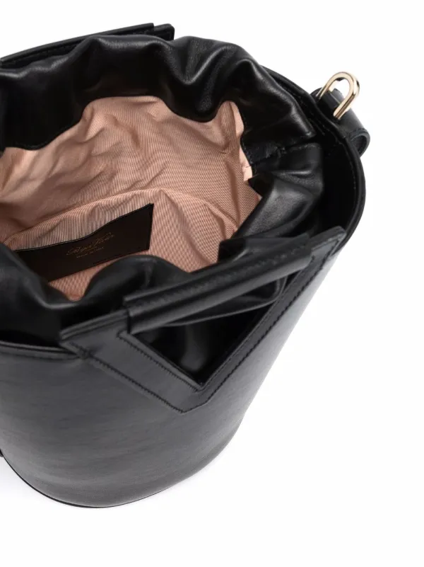 Roger Vivier RV Leather Bucket Bag | Black | FARFETCH