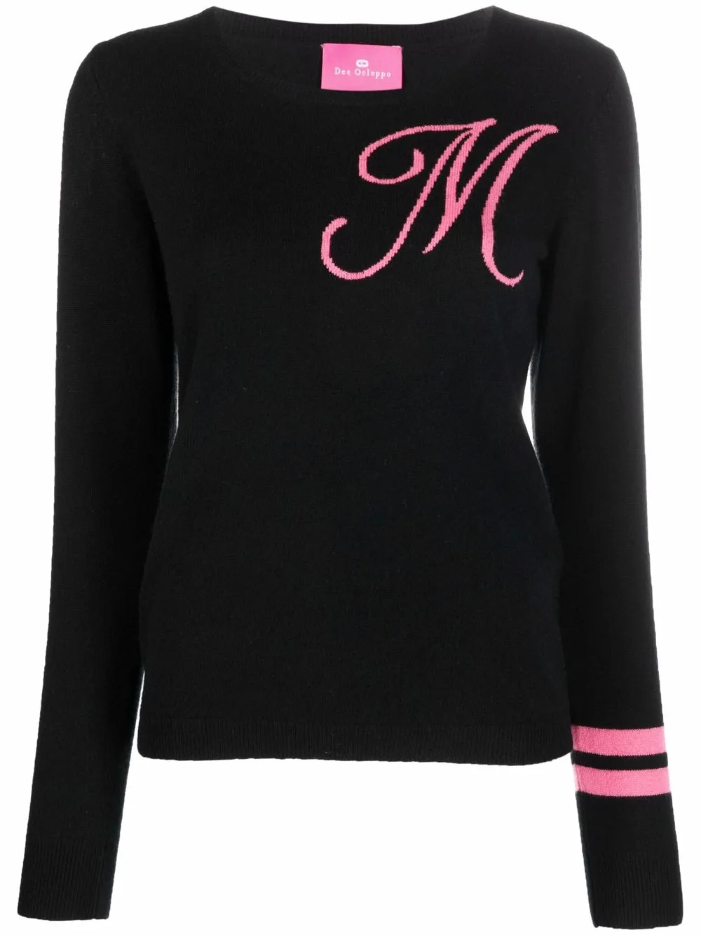 

Dee Ocleppo suéter tejido en intarsia con letra M - Negro