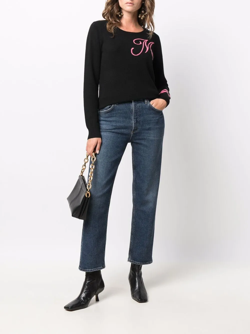 Dee Ocleppo intarsia-knit letter M jumper - FARFETCH