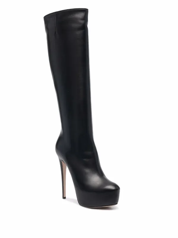 white tall platform boots