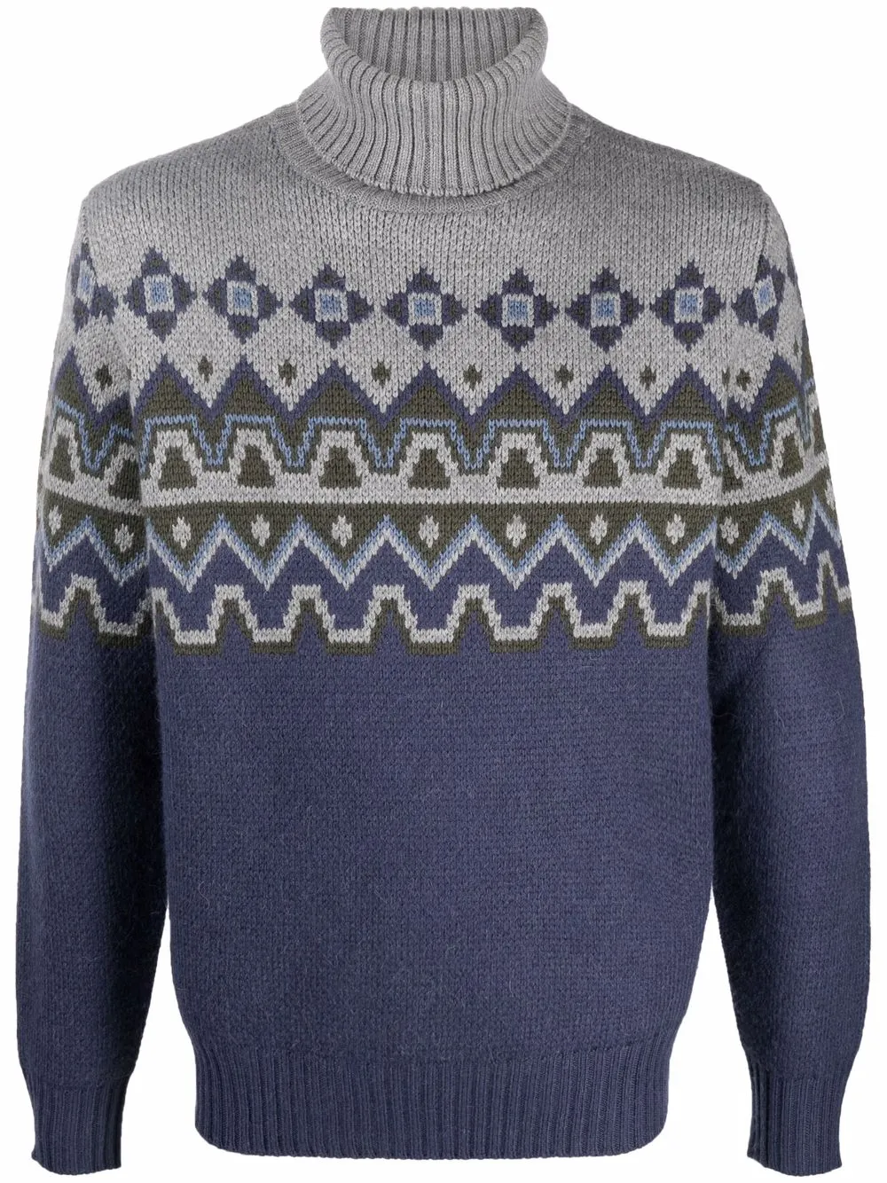 

Canali suéter de intarsia con tejido Fair Isle - Azul