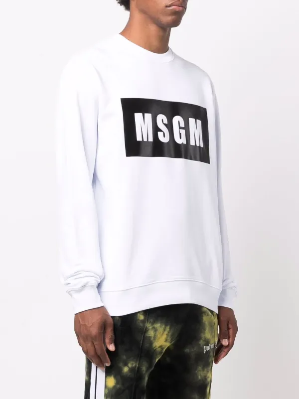 関税送料無料【MSGM】LOGO BOX SWEATSHIRT MSGM Logo Box Print Sweatshirt | White | FARFETCH JO
