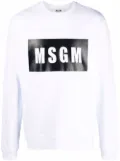 MSGM logo box print sweatshirt - White